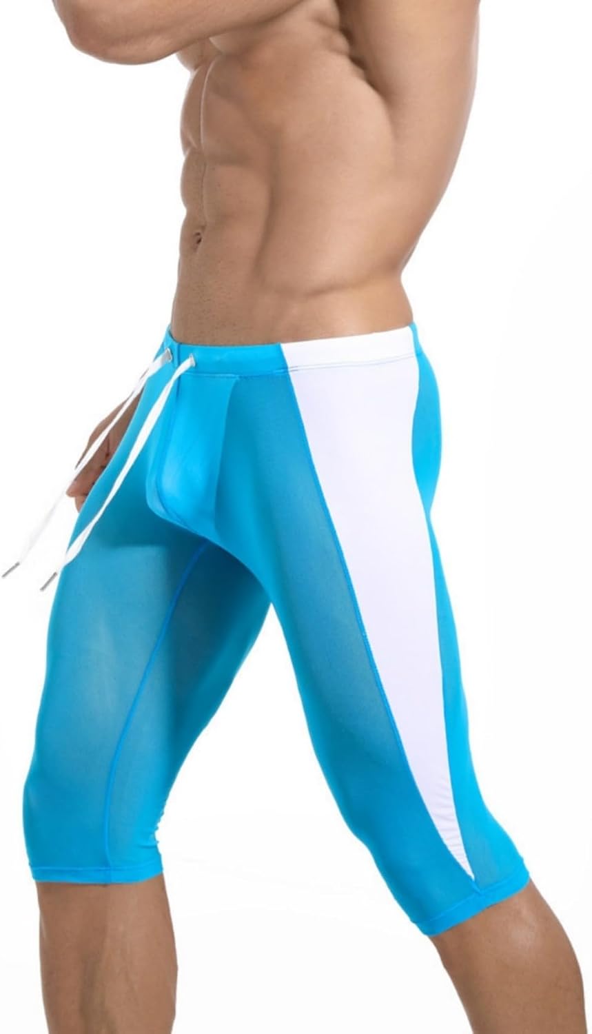 Men's Mesh Tight Cycling Running Fitness Mens Transparent Tight Pants Yoga See Through Compression Workout Leggings