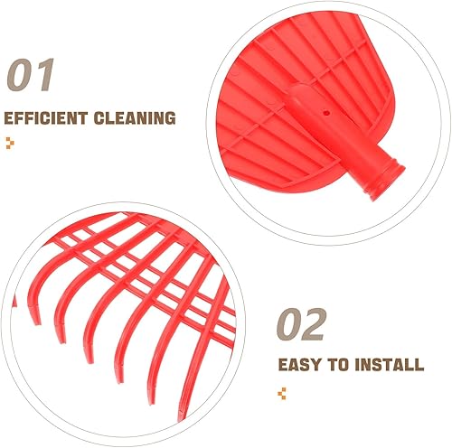 Miniatura 9 de Plastic Garden Rake Head Replacement with Tines Red Shrub Leaf Rake for Leveling Weeding and Grain Drying Lightweight Ergonomic Outdoor Tool for