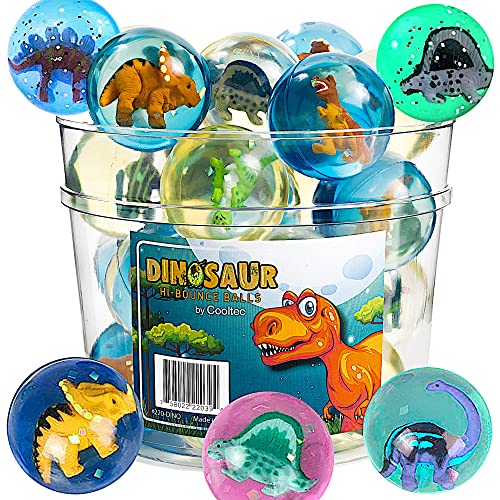 German Trendseller® - 6 x Grosses balles rebondissantes ┃ avec dinosaurien┃ Party Loot ┃pour des Enfants┃ Petit Cadeau ┃ Party Box ┃Anniversaire d'enfant ┃Chasse au trésor