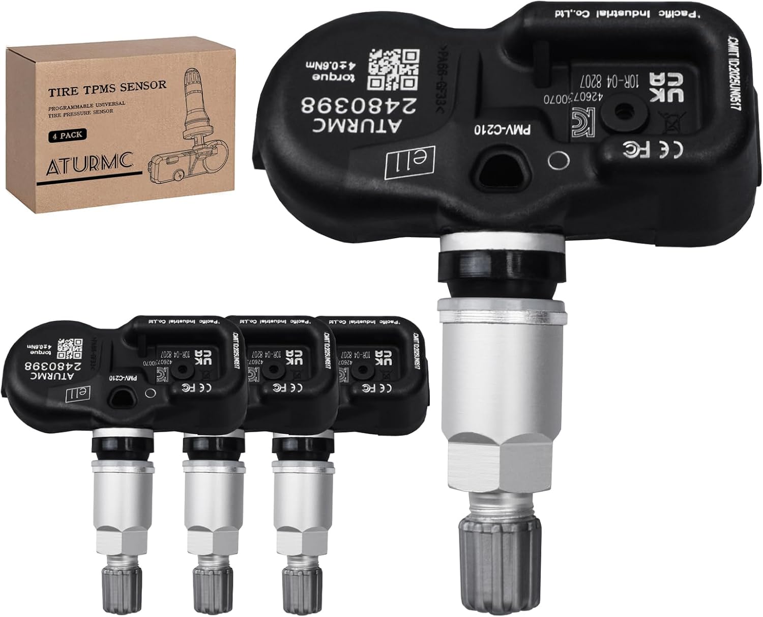 Set of 4 TPMS Sensor Tire Pressure Monitoring Sensor 433MHz Compatible with Toyota Corolla Vios Yaris Prius Rush Innova Replaces# 4260702030