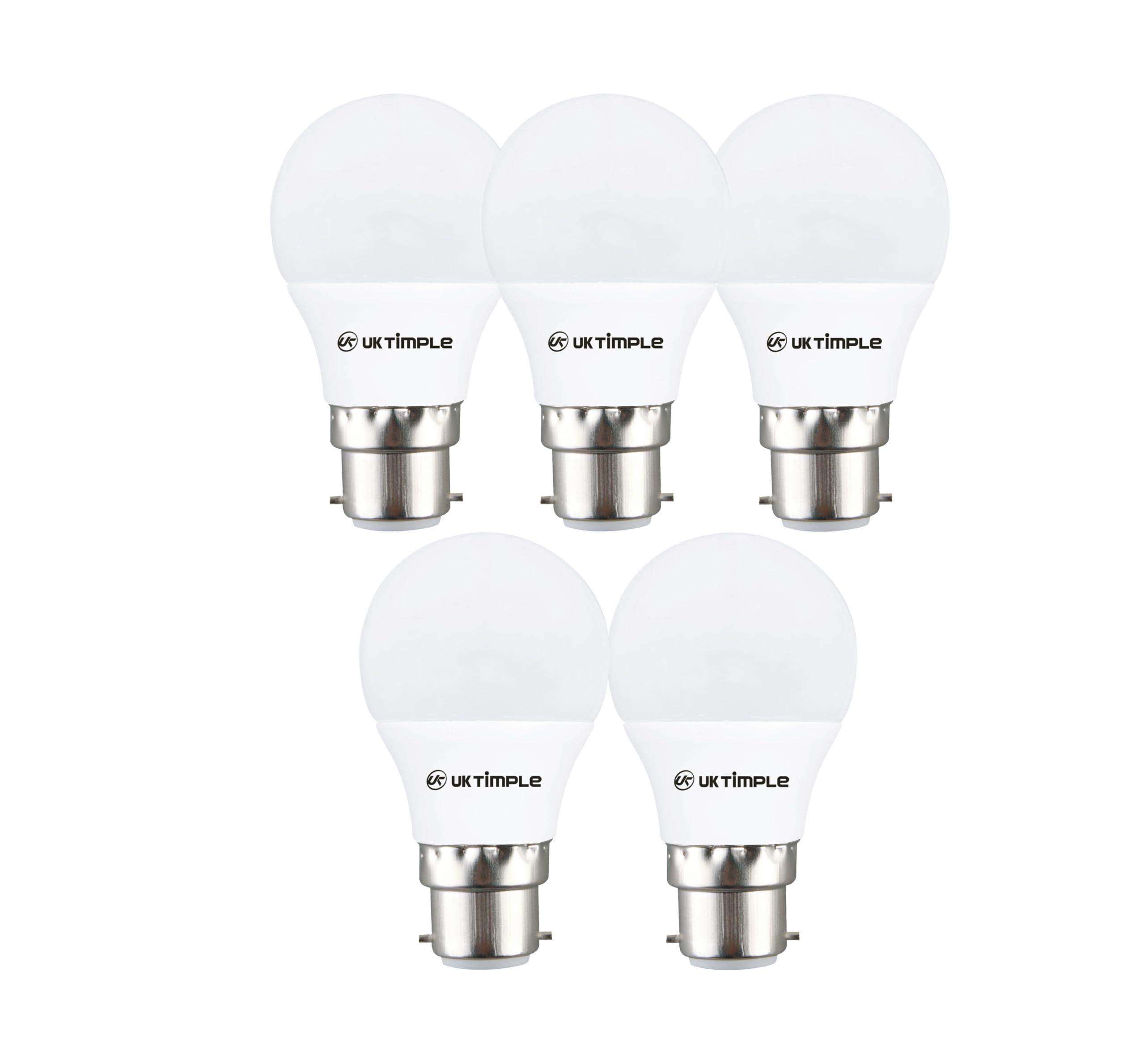 Uk Timple B22 LED Light Bulb 5W = 50W Equivalent, 540 Lumens, Cool White 4000K, Energy Saving LED Lamp, Bayonet Cap B22, Eco Friendly, 220-240V
