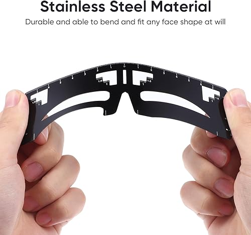 Miniatura 4 de POPETPOP Diseñador de cejas regla de mapeo de cejas Plantillas de regla de cejas Plantilla de modelado de cejas Regla de guía de cejas pinza de