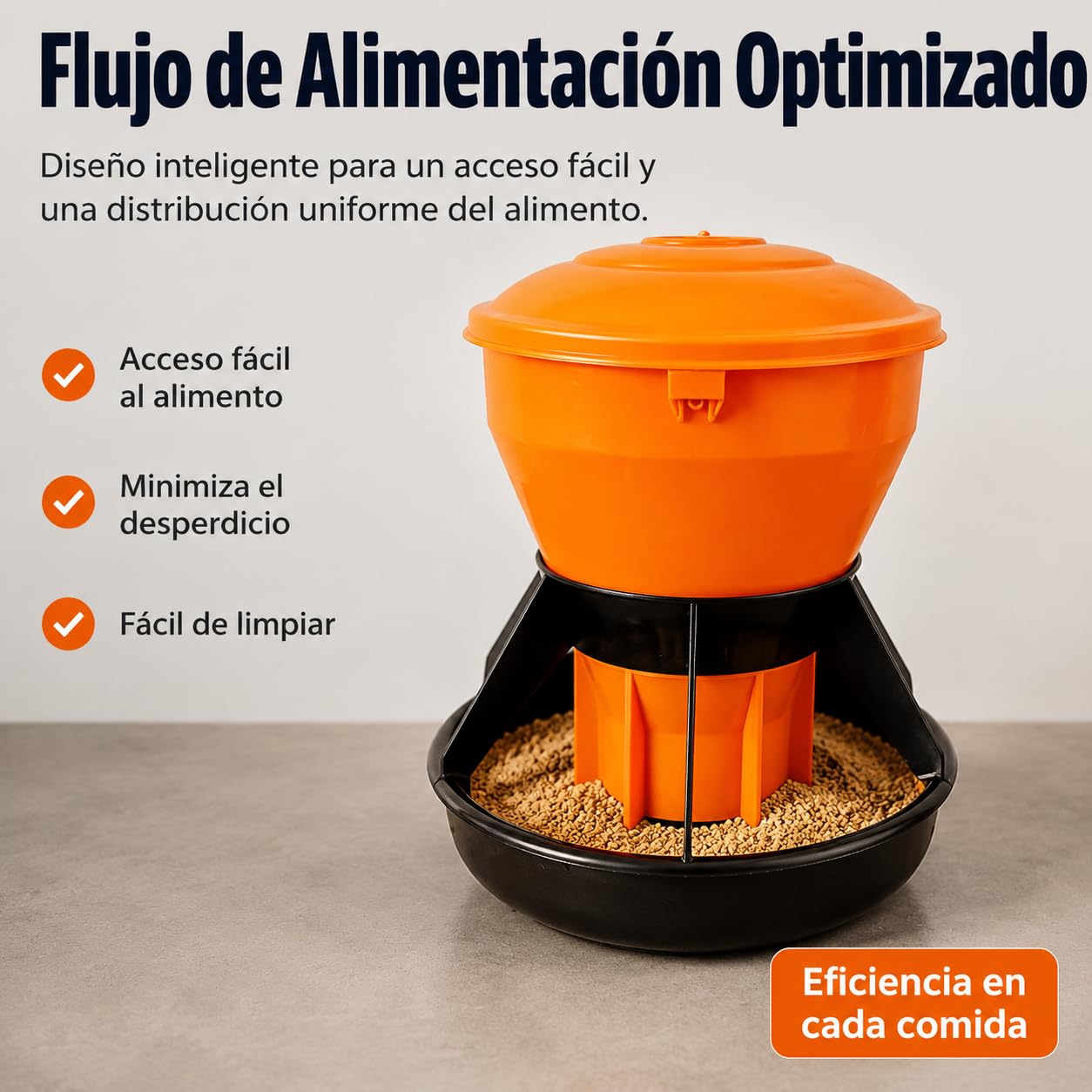 futtertrog, automatisch, groß, aus synthetischem Material, für Abbuchten, orange, 44x45 cm