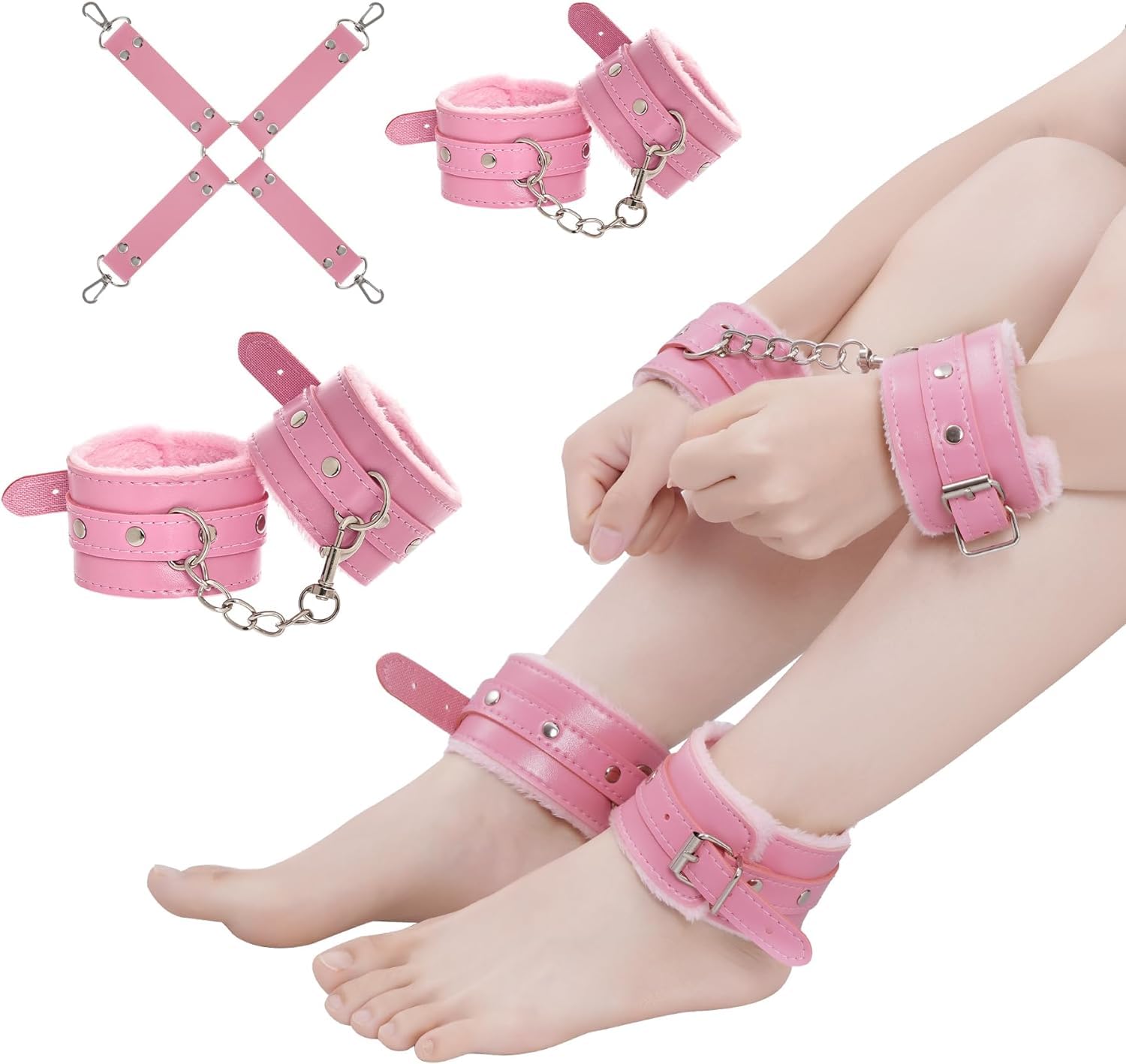 Accessoires D'entraînement Athlétique, Ensemble Combiné De 12 Pièces en Cuir (Rose) - Q