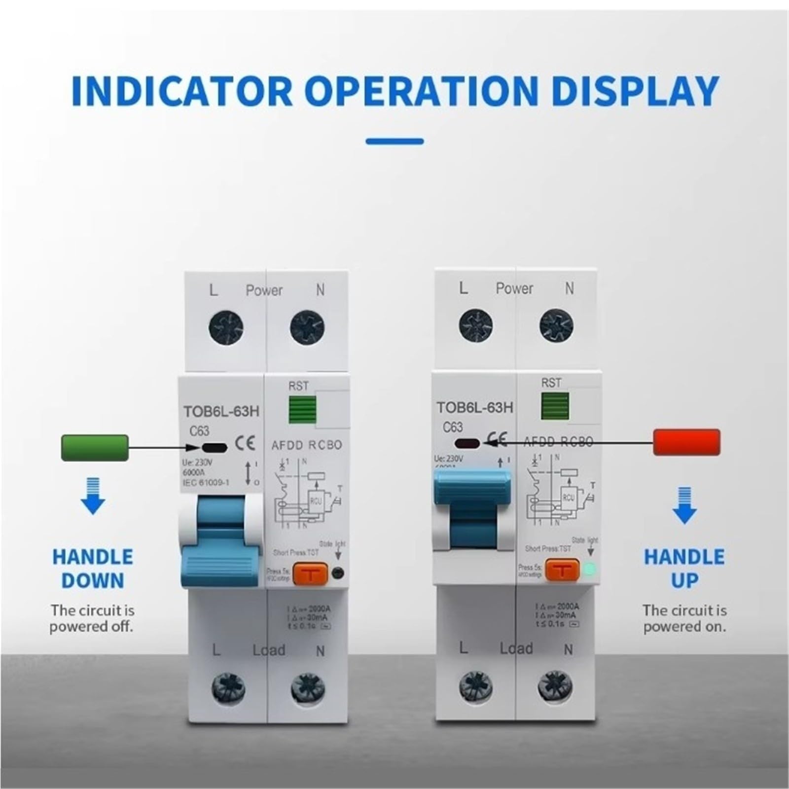 AFDD Wyłącznik typu AC z krzywą C AC230V 63A AFDD RCBO 1P+N
