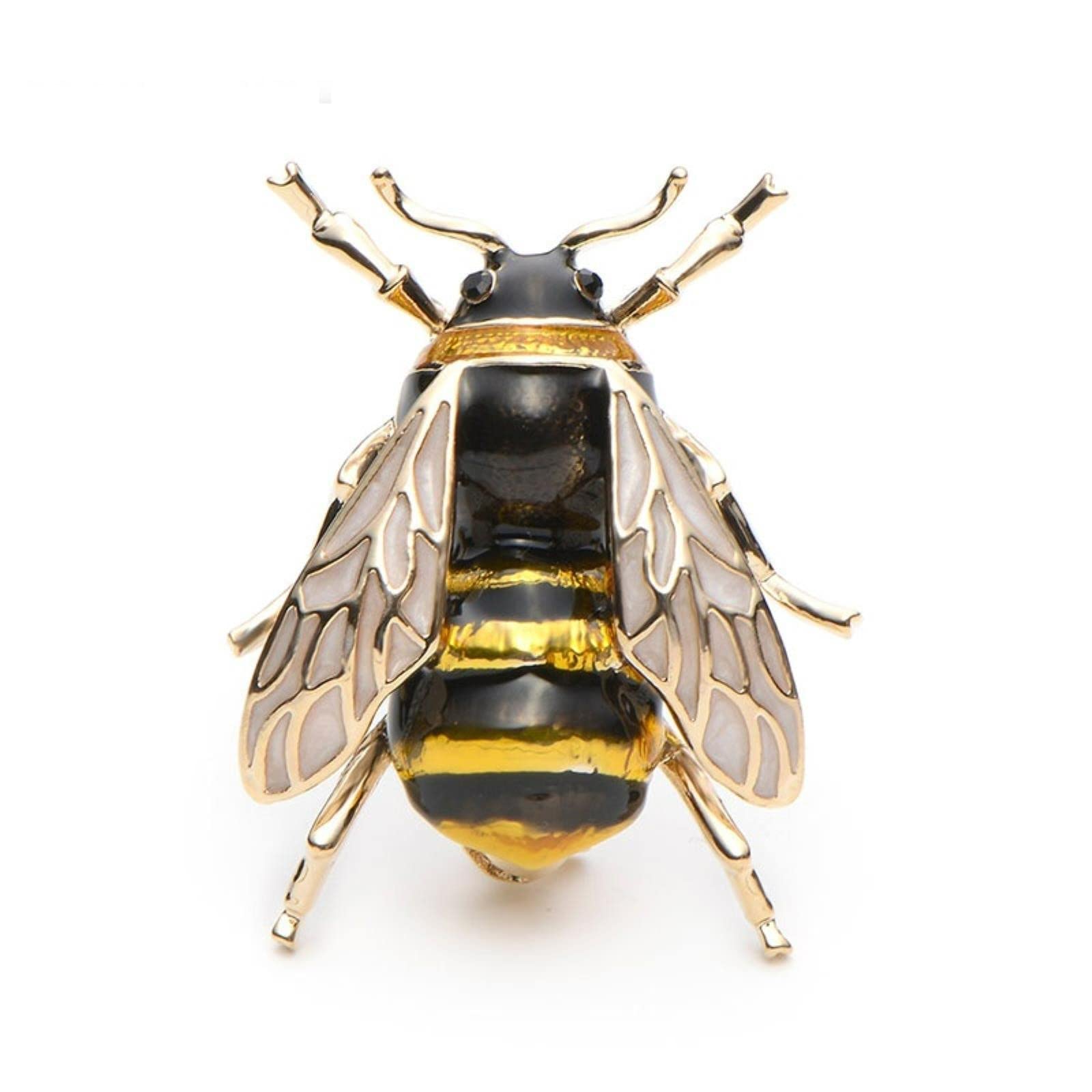 Khuwan Men's Yellow Enamel Bumblebee Brooch Ladies Alloy Bee Insect Brooch Brooch Banquet Pin