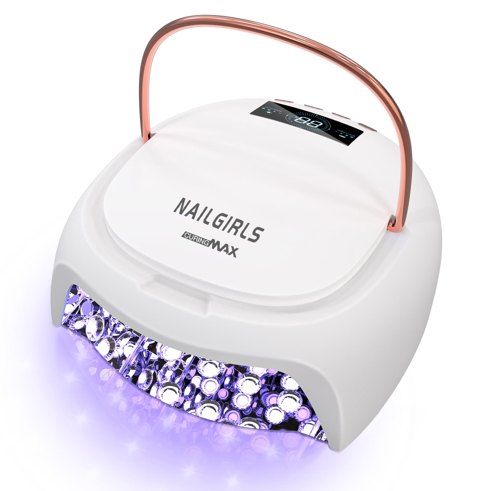 NAILGIRLS Lámpara UV Uñas Profesional,Lámpara de Uñas Recargable de 80W UV para Uñas sin cable,Lámpara Secador de Uñas Profesional con placa magnética extraíble,Para salones de uñas profesionales