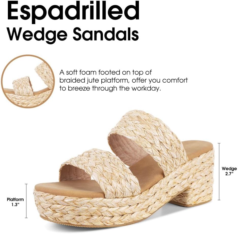 Women's Espadrilles Platform Sandals Wedges Slides Sandals Open Toe Fashion Summer Outdoor Beach Sandals - Image 4