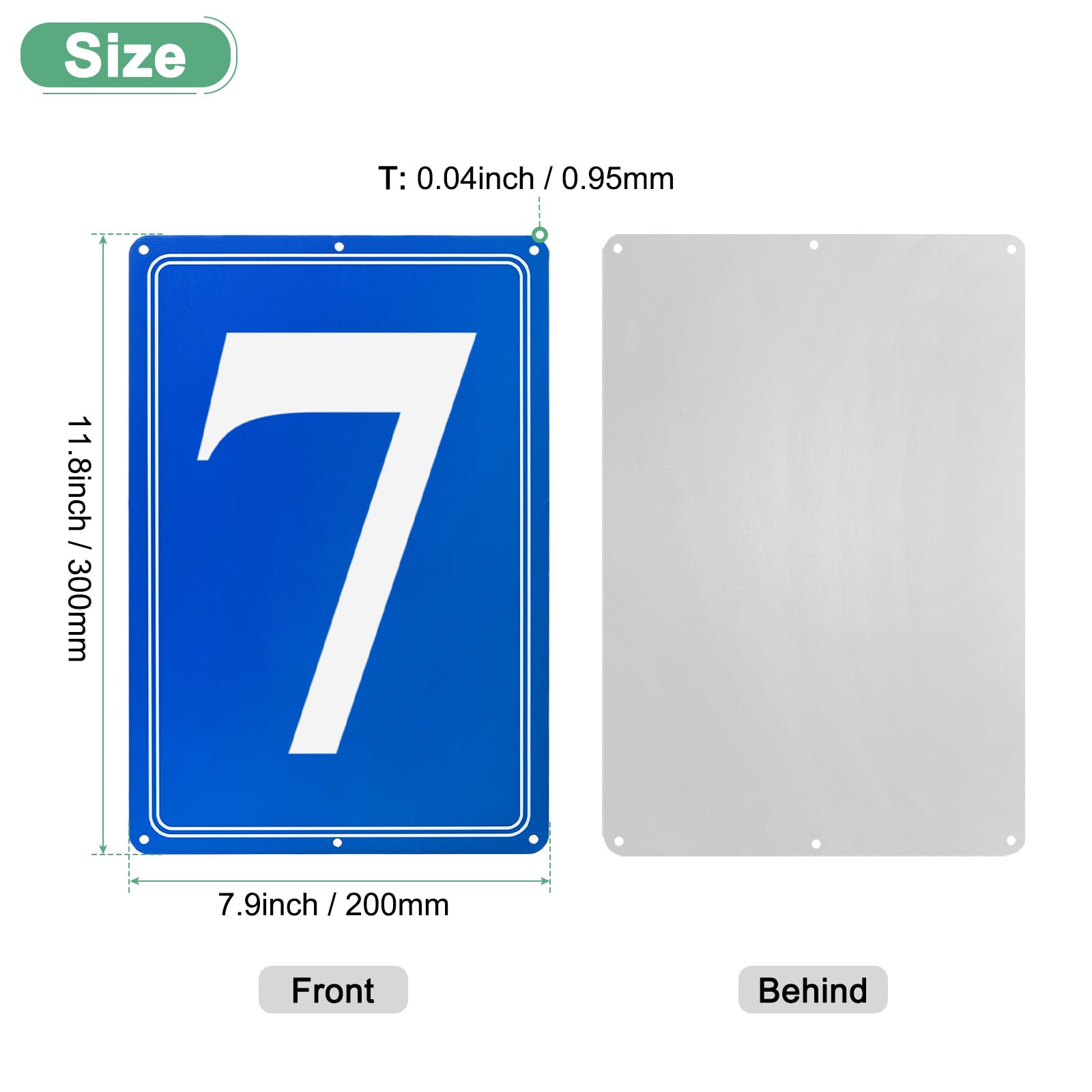 M METERXITY Aluminum Number Sign 7, 11.8 Inch House Numbers and Metal Letters, Parking Spot Letter Signs - Image 3