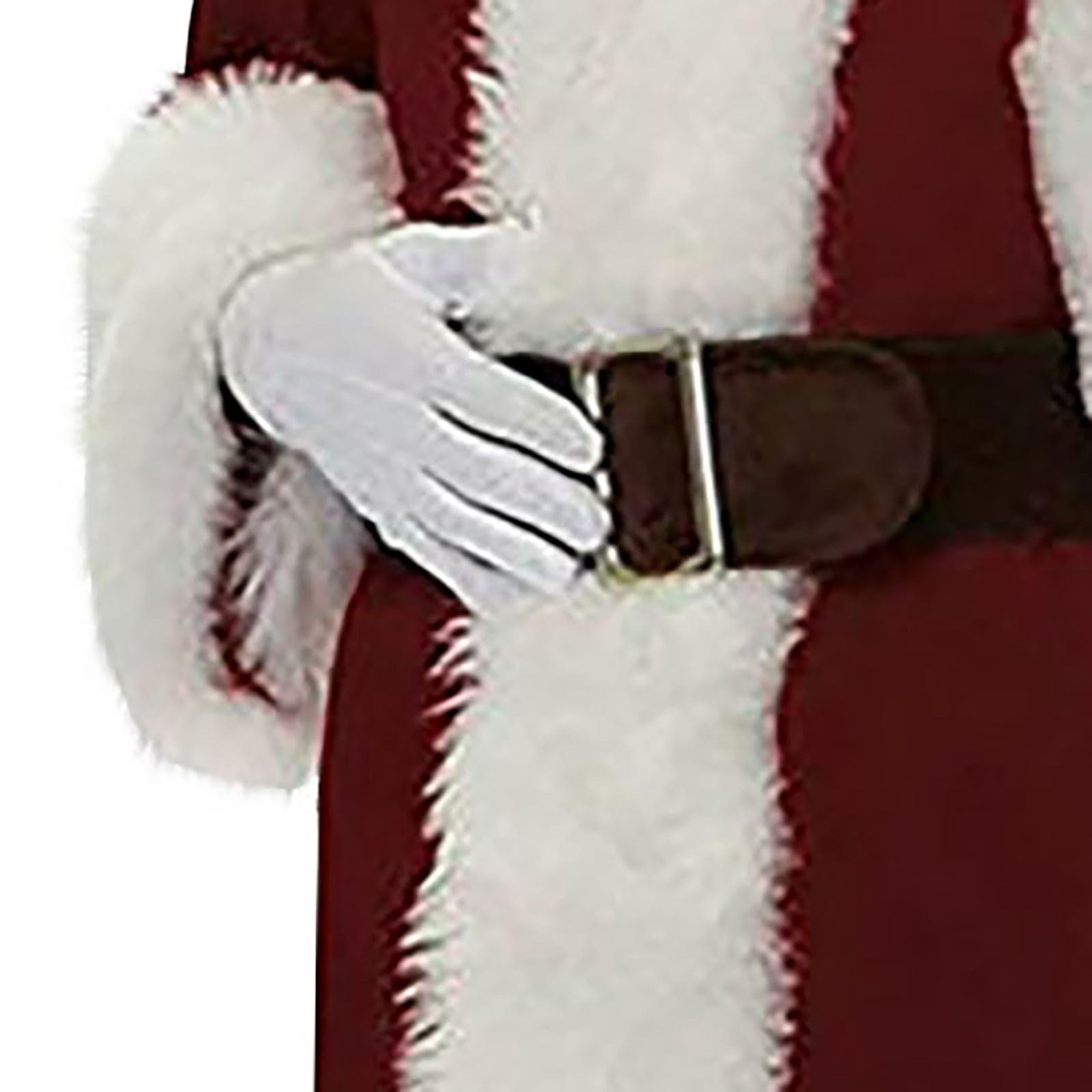 Générique Deguisement Grande Taille Homme pour Noël,7 Pièces,avec Barbe Pere Noel, Chaussures,Vêtements,Pantalons,Costume de Père Noel Complet de Luxe