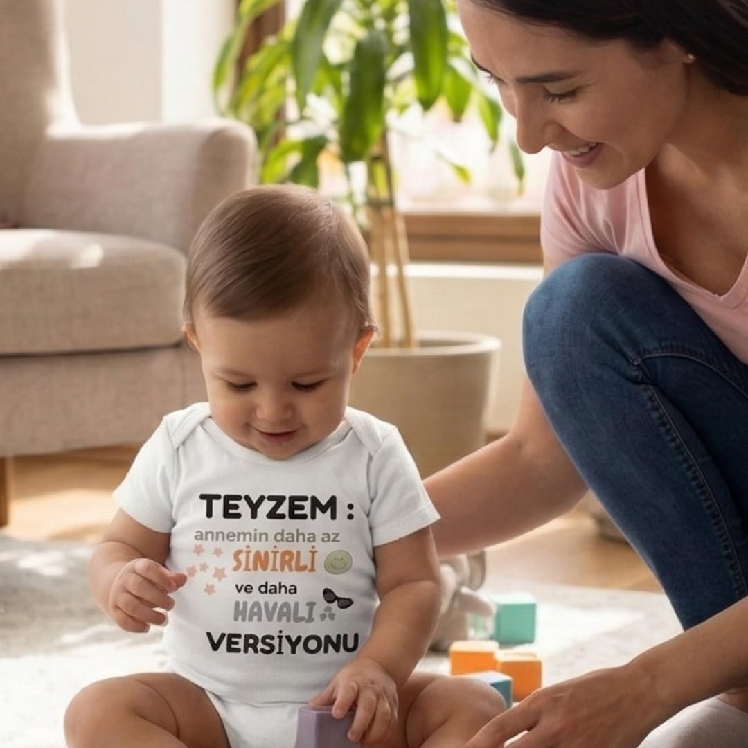 Teyzem Yazılı Bebek Zıbın Teyzem Temalı Komik Tasarımlı Bebek Hediyesi (9-12 ay)