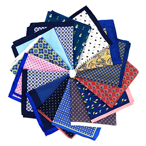 GOADAFOO Elegent Men's Pocket Squares 12.5In Large Silky Floral Pocket Square For Men Handkerchiefs Set Assorted Boxed