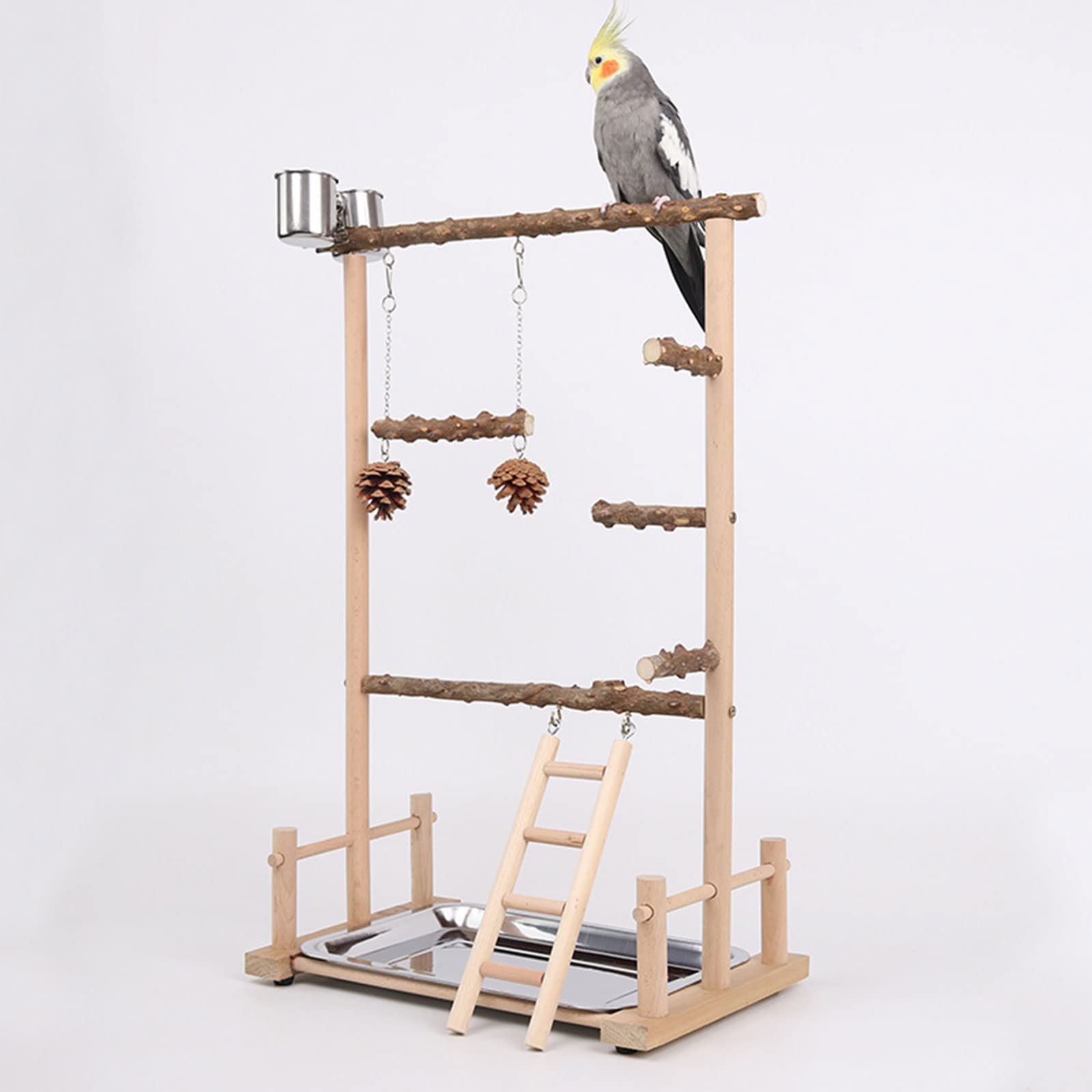Kletterspielzeug für Vögel, Vogelseil, Kletterdekoration, Schaukeltraining, Sitzstange, Papageienkäfig, Spielzeugtablett, Kauen, Vogelstange, Ständer für Käfig