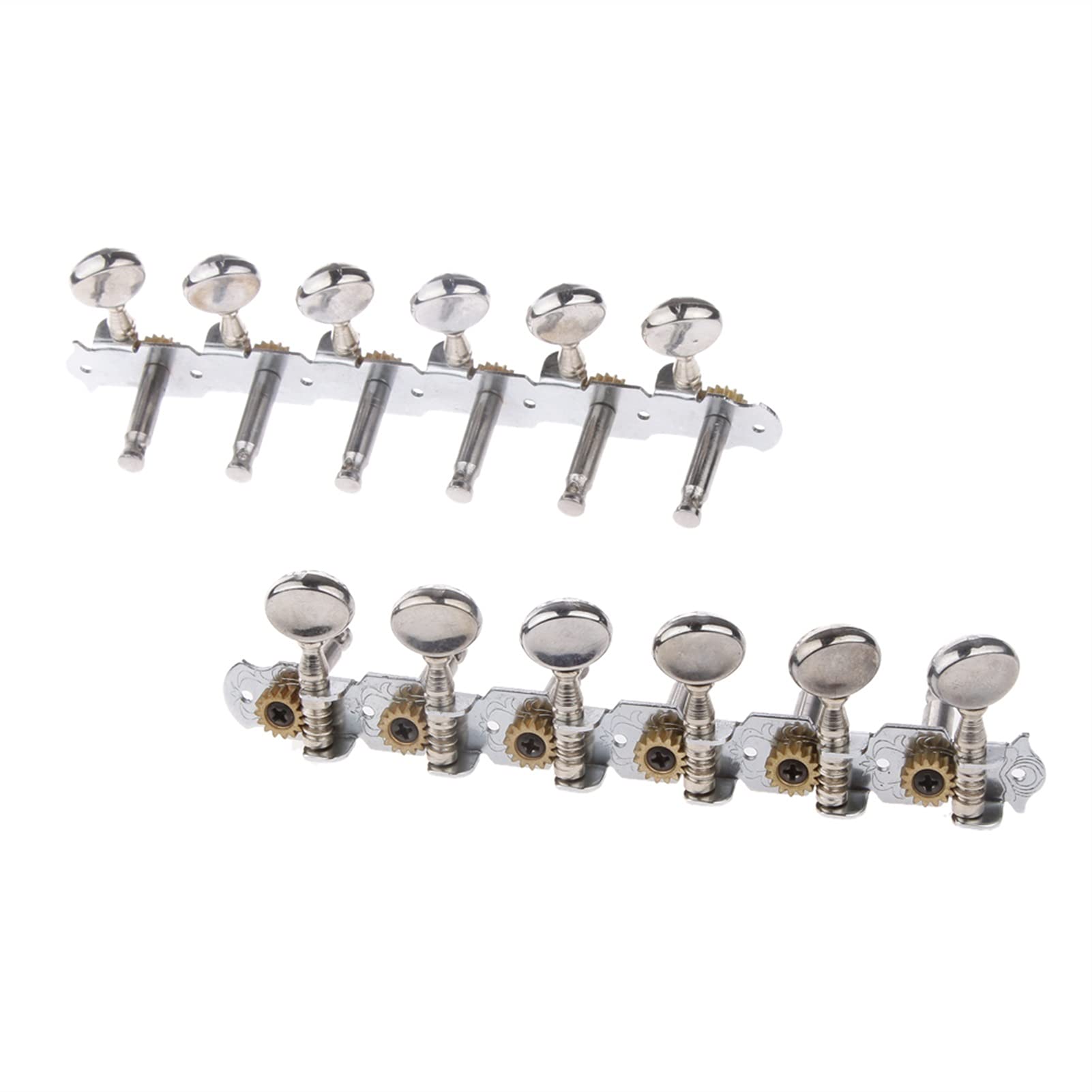 Pioli Chitarra Corde Ricambio L + R Sintonizzatori Tuning Pegs con Acc d'Argento per Chitarra Acustica A 12 Corde