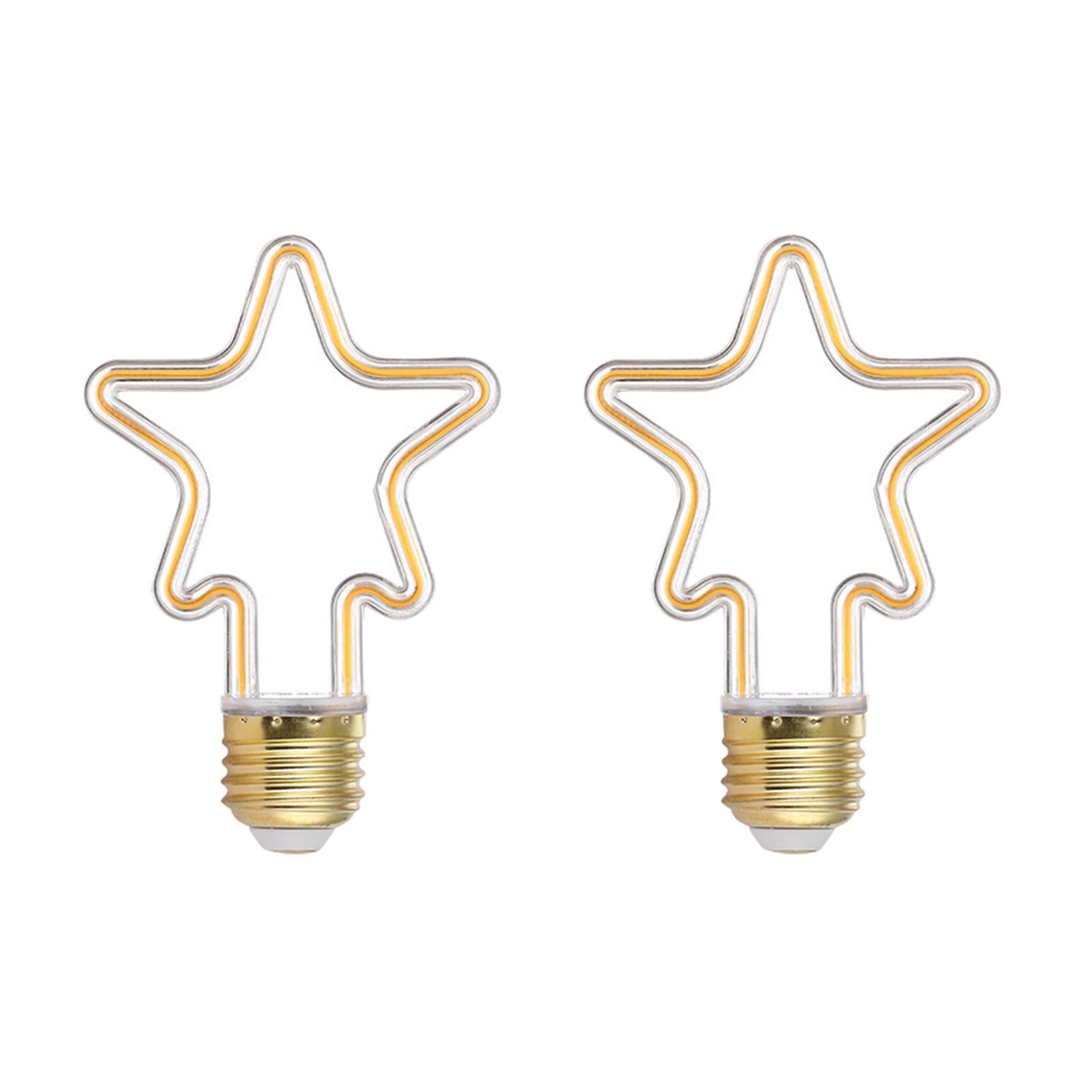 Ampoule LED étoile, non variable, 4 W, filament doux, lumière flexible, lumière ambiante, lumière décorative créative, lot 2 AC, blanc laiteux