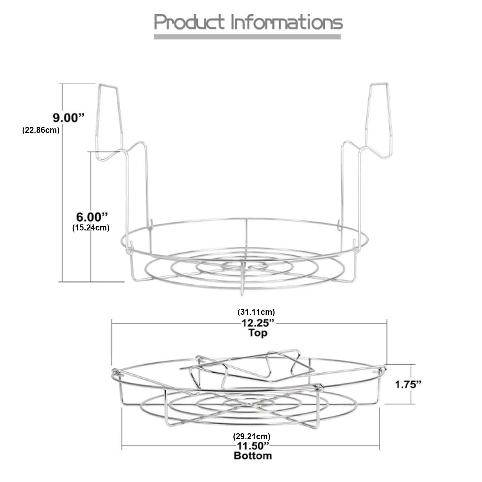 2Pcs Stainless Steel Canning Rack, Holds 8 Pint or 7 Quart Jars, 12