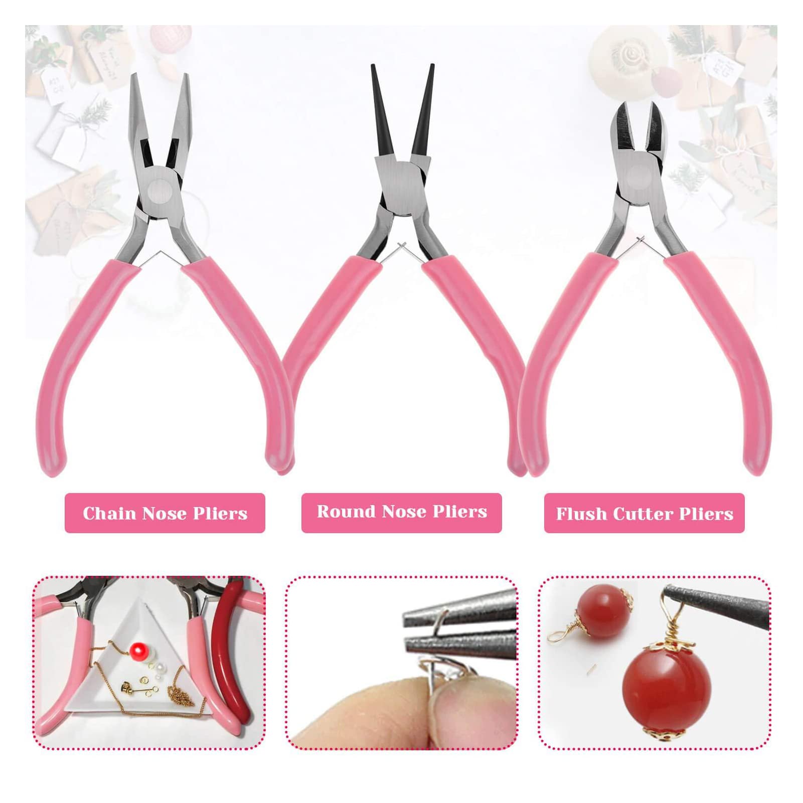 Scatola per la creazione di gioielli a 3 strati, kit per la creazione di gioielli con perline per adulti e principianti, set di perline in acrilico sfuse con organizzazione per ore