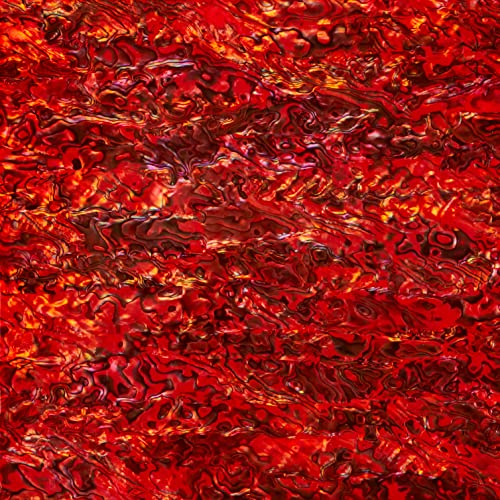 Abalone Shell Inlay Veneer for DIY or Professional Inlay Embellishments - Sustainable New Zealand Paua Ruby Red- With 3M Double Sided Tape Backing - 9.45