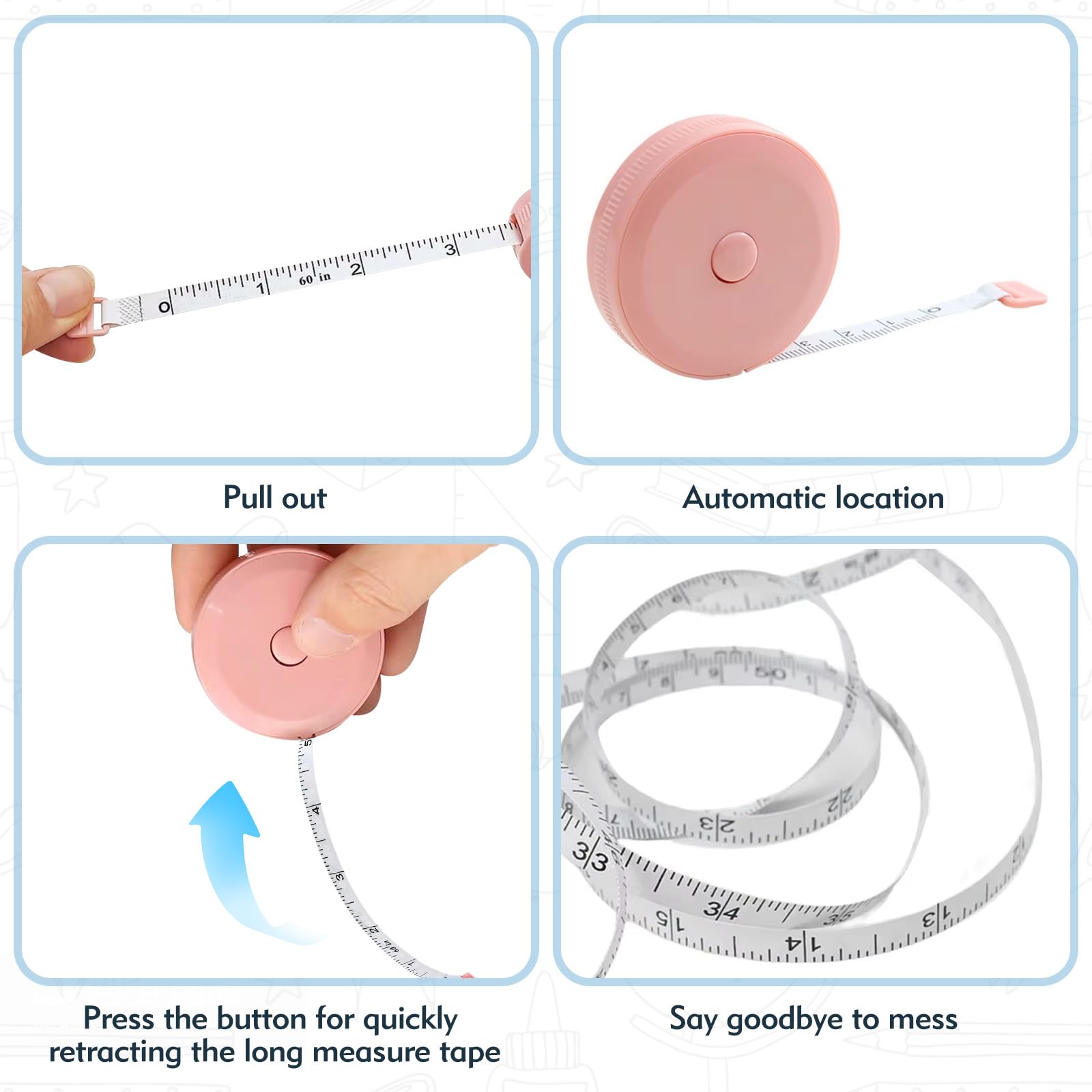 6Pcs Tape Measure Body 60 Inch - Image 4