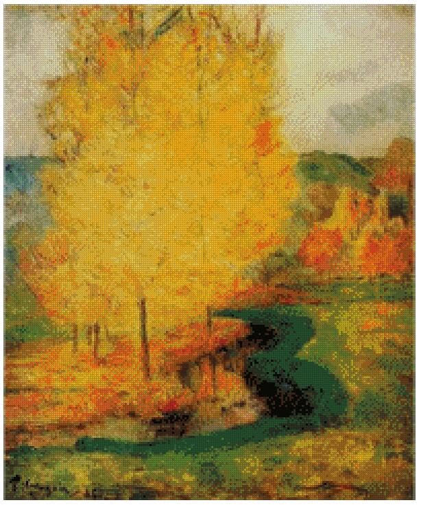 Kit broderie point de croix couleur tropique de Gauguin haut de gamme