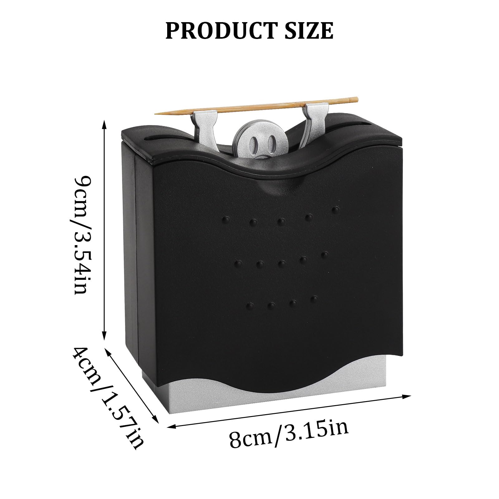 Dispensador automático de palillos negro porta palillos higiénico compacto divertida decoración de mesa de ABS para hogar oficina restaurante