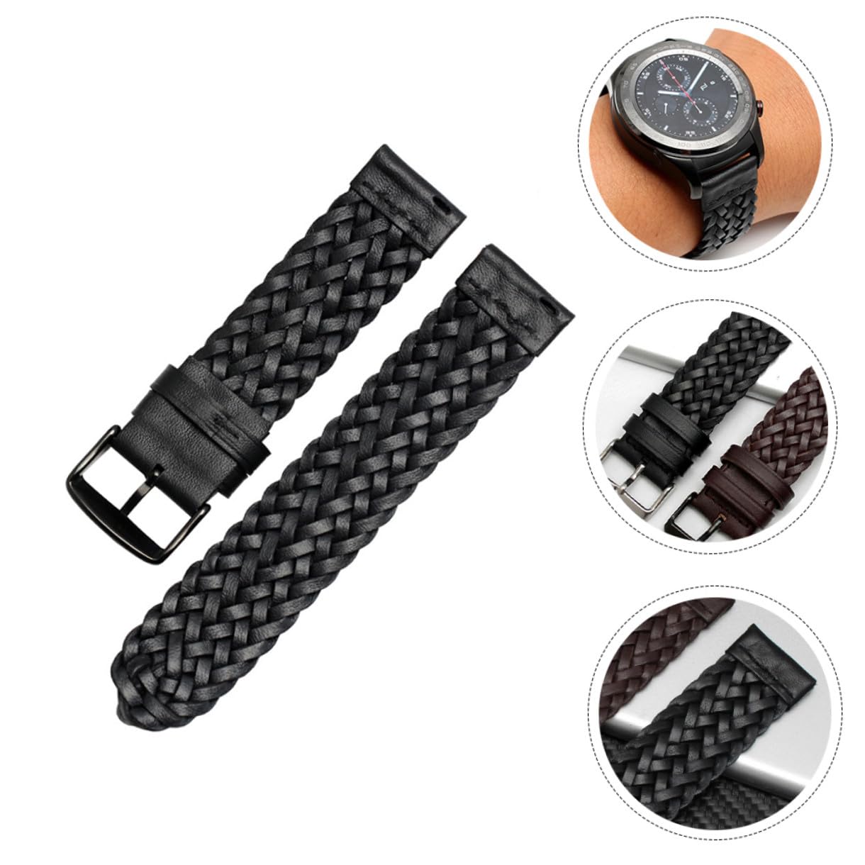 NUOBESTY 1 Pieza Correa Tejida Mano para Smartwatch Banda de Compatible Unisex