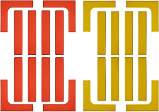 Eco Walker Court Lines Marker Kit Throw Down Markers Create Your Own Mini Pickleball Tennis Court (Red-Yellow I L Shape)