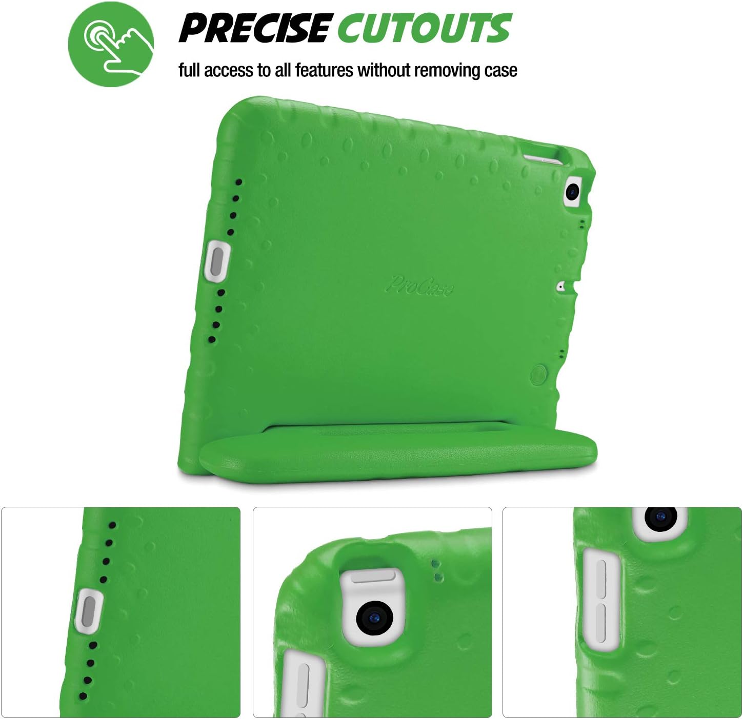ProCase Kids Case for iPad 9th Generation/iPad 8/iPad 7, iPad 10.2 Case 2021 2020 2019/iPad Air 10.5/iPad Pro 10.5 Kids Case, Shockproof Lightweight Case with Convertible Handle -Green