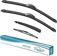 Vista 12 de VTOGOI - Limpiaparabrisas prémium de goma natural con gancho en J, calidad de fabricante original, de 24 + 19 pulgadas, para todas las estaciones