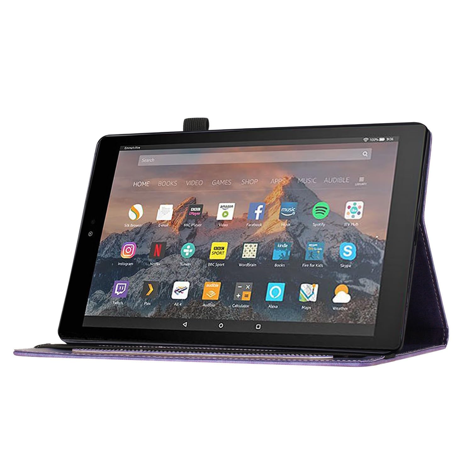 Custodia protettiva per tablet PC compatibile con Kindle Fire HD 8 custodia (7a/8a generazione, versione 2016/2017/2018) custodia protettiva pieghevole in rilievo custodia protettiva antiurto in pelle