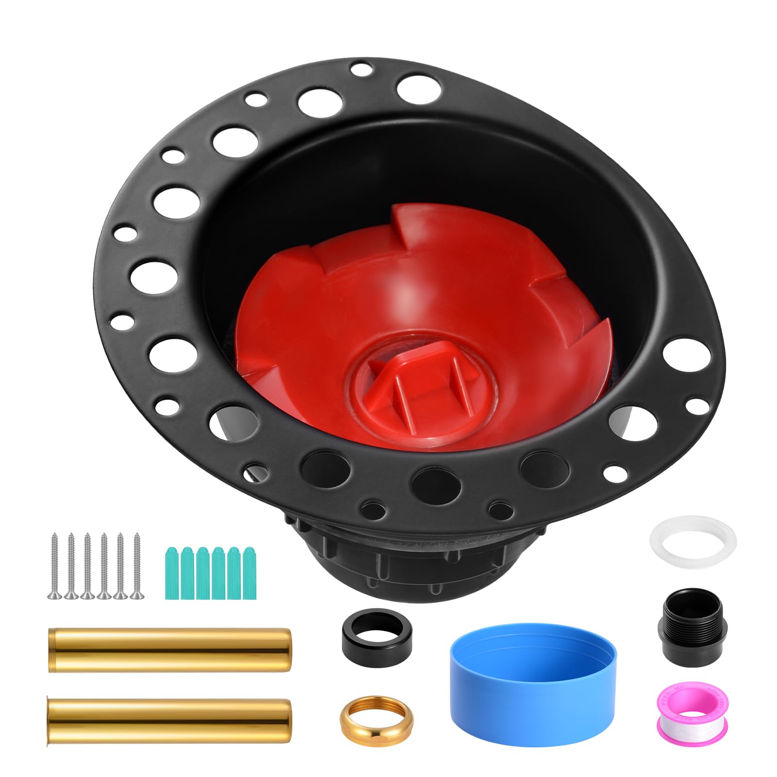 VEVOR Kit de Desagüe para Bañera Independiente de ABS, 2 Tubos de Cola de Latón, con Adaptador ABS de Cola, Compatible con Bañeras Independientes, Montadas en el Piso y las de Isla, 178 x 158 x 102 mm