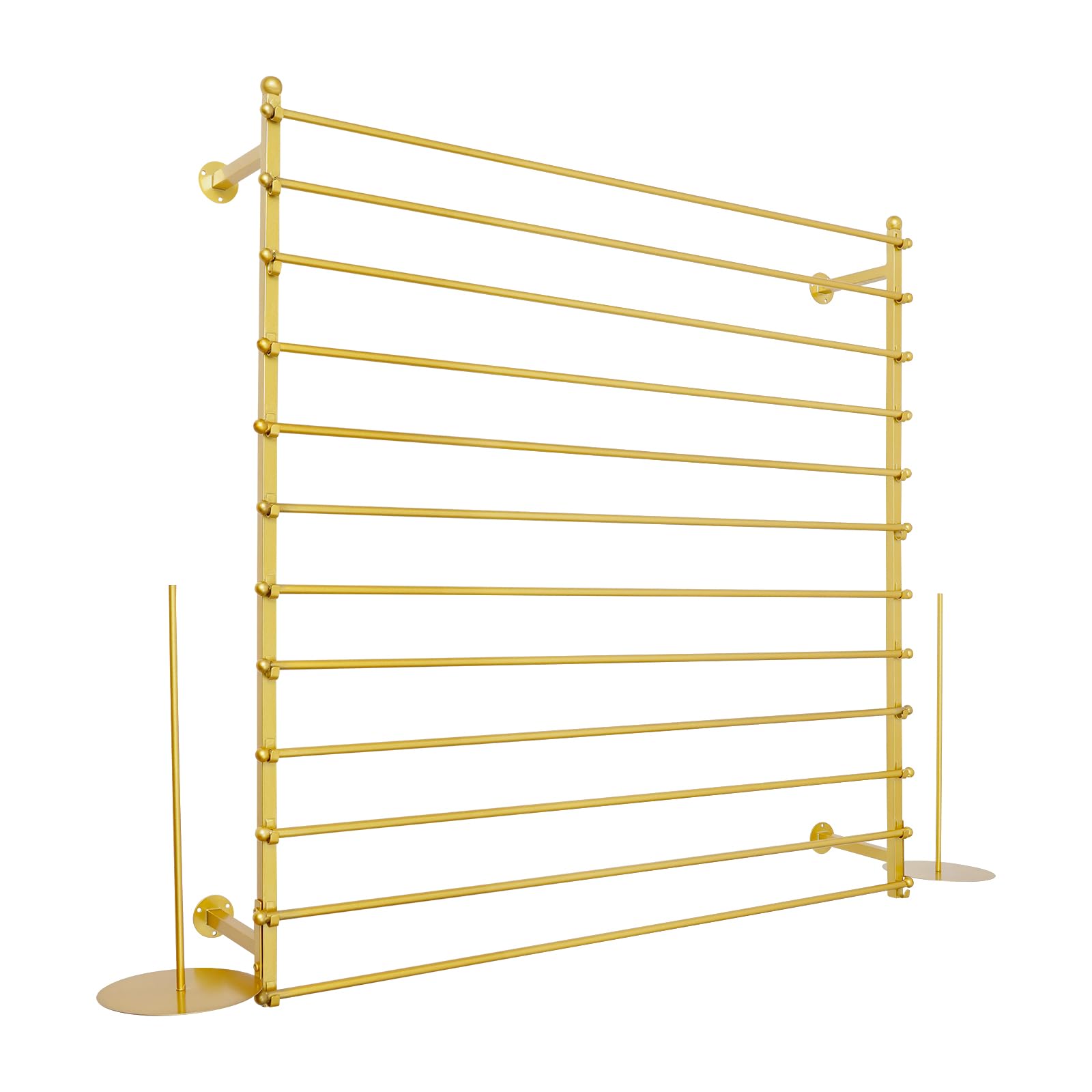 ZHFEISY 12-Layer Wall Mounted Ribbon Holder Organizer Rack, Wrapping Paper Storage Organizer, Ribbon Display Rack for Flower Shop, Craft Room, Belt/Tie/Scarf Rack, HxW 47.2X47.2in, Assemble Require