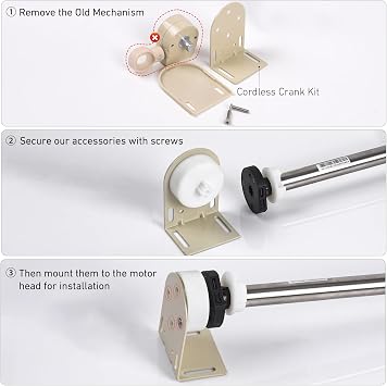 Roller Shade Motor Conversion Kit for Coolaroo Roller Shades Compatible 28mm Tube, 4lb Lift, Automatic Remote Control