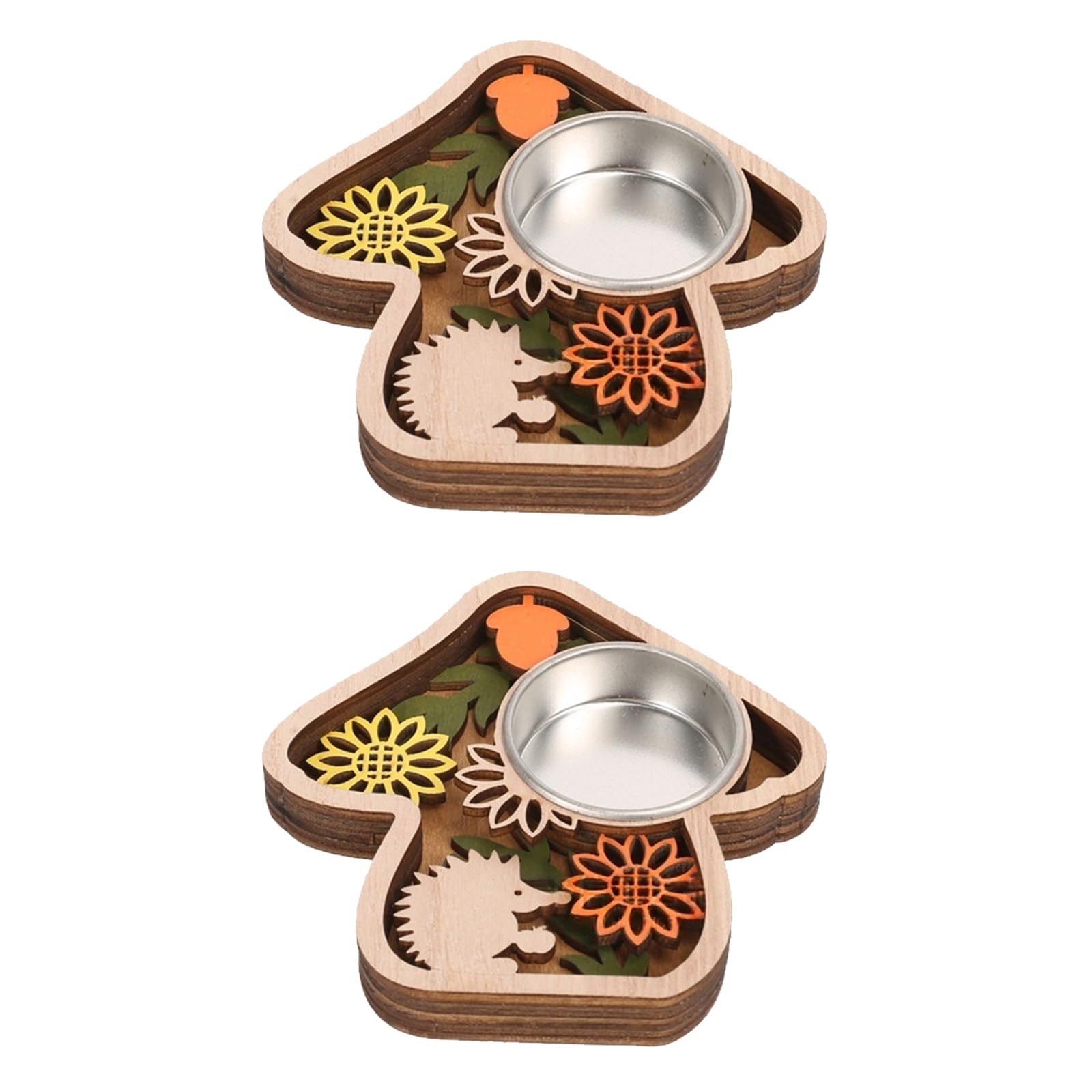 Tsophreniq 2Pcs Natural Wood Holders Halloween Various Decoration Festival Tabletop Display Safe and Stable Base Wooden Decorations