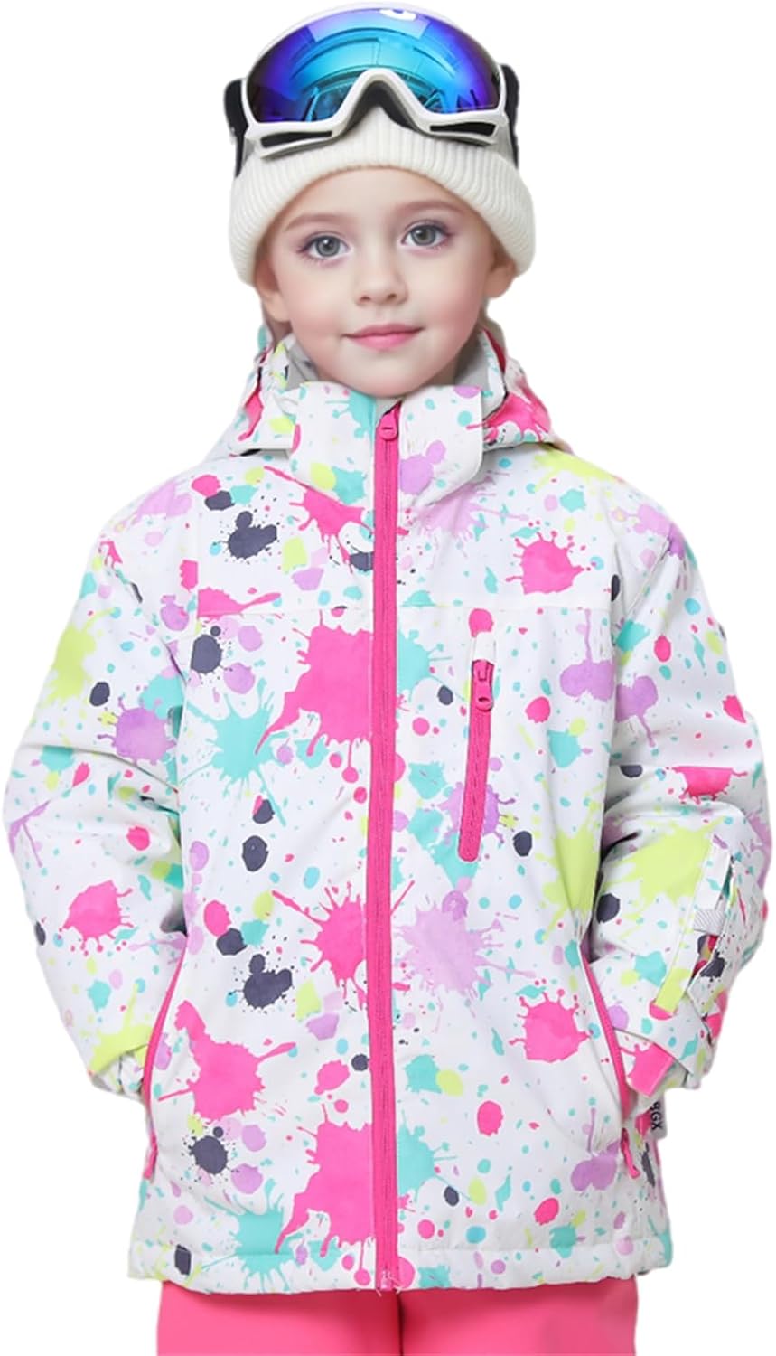 BGX Kids Girls Waterproof Ski Snow Jacket Windproof Winter Jacket Coats Outdoor Snowboarding with Hood - Image 7