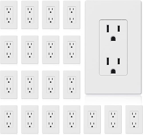 ELEGRP Toma de corriente eléctrica de pared para decoración estándar, color blan