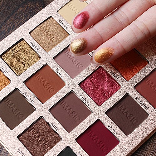 Pretty Comy 16 Colors Matte Shimmer Eyeshadow Palette, Blendable High Pigmented Eyeshadow Long Lasting Waterproof Glitter Eye Shadow Makeup Set with Mirror