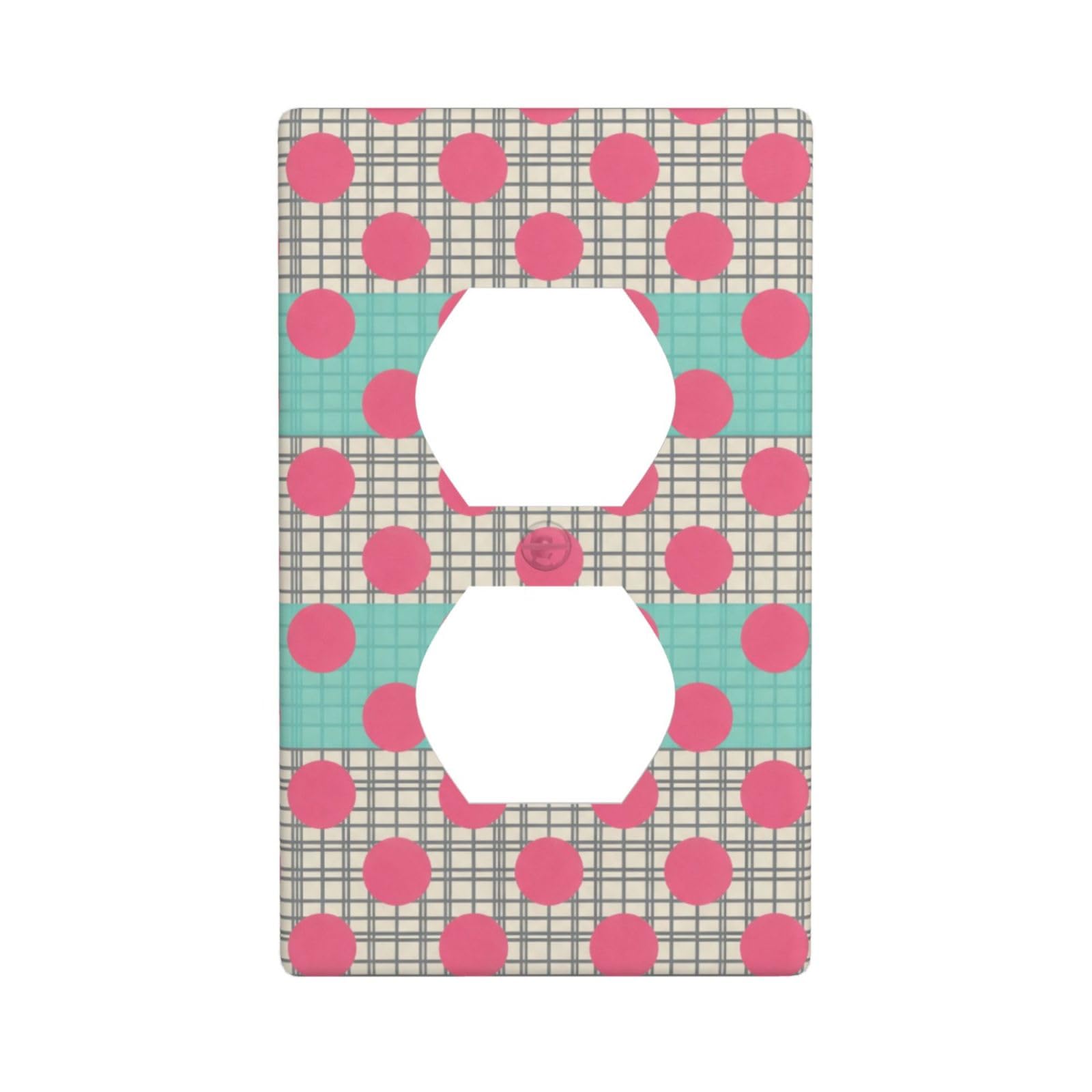 Plaid Dot Stripe Decorative Switch Plate Cover-Unbreakable Polycarbonate Wall Plate for Home Office, 1 Gang with Screws
