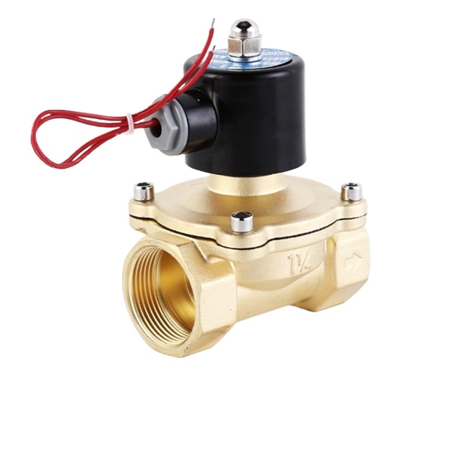 Pxqchavln G-120Vac-Nbr-Seal 1-1/2" Solenoid Valve Dn40 Normally Closed Brass 220V 12V 24V Solenoid Valve(G-120Vac-Nbr-Seal)