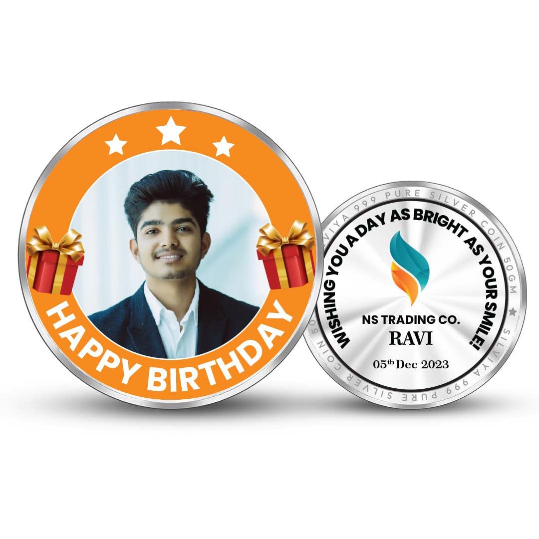 BIS Hallmarked Personalized Birthday 999 Pure Silver Coin Round Shape (10g, 20g, 50g, 100g) - Gift for Him - Husband - Son - Dad - Brother - Friend - With Certificate-image-42