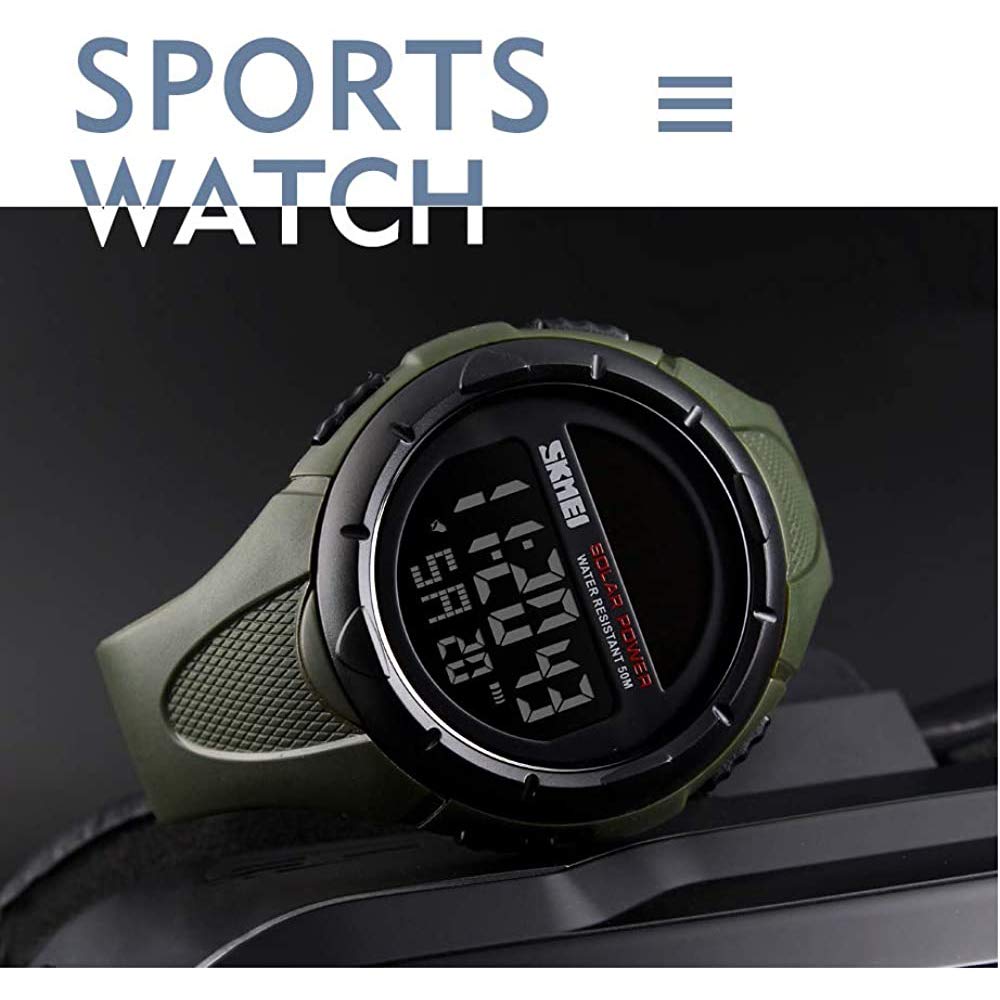 MASTOP Orologio sportivo digitale da uomo, militare, con retroilluminazione a LED, sveglia, cronometro, impermeabile fino a 50 m, orologio militare da uomo