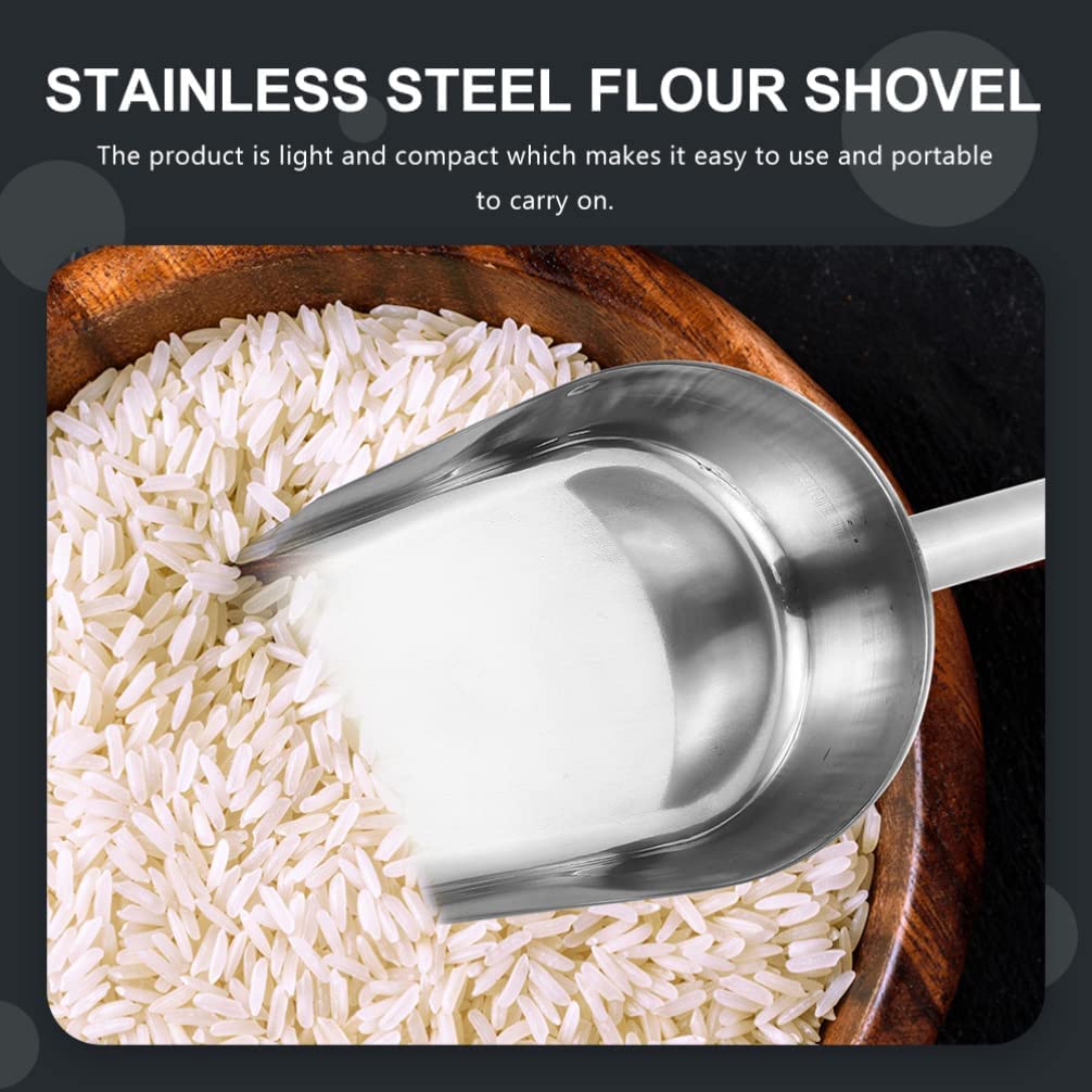 Palas de hielo de acero inoxidable: palas de hielo de cocina para uso general, palas de hielo pequeñas de metal para alimentos, palas de dulces para barra de cocina, cubitos de hielo, granos de café
