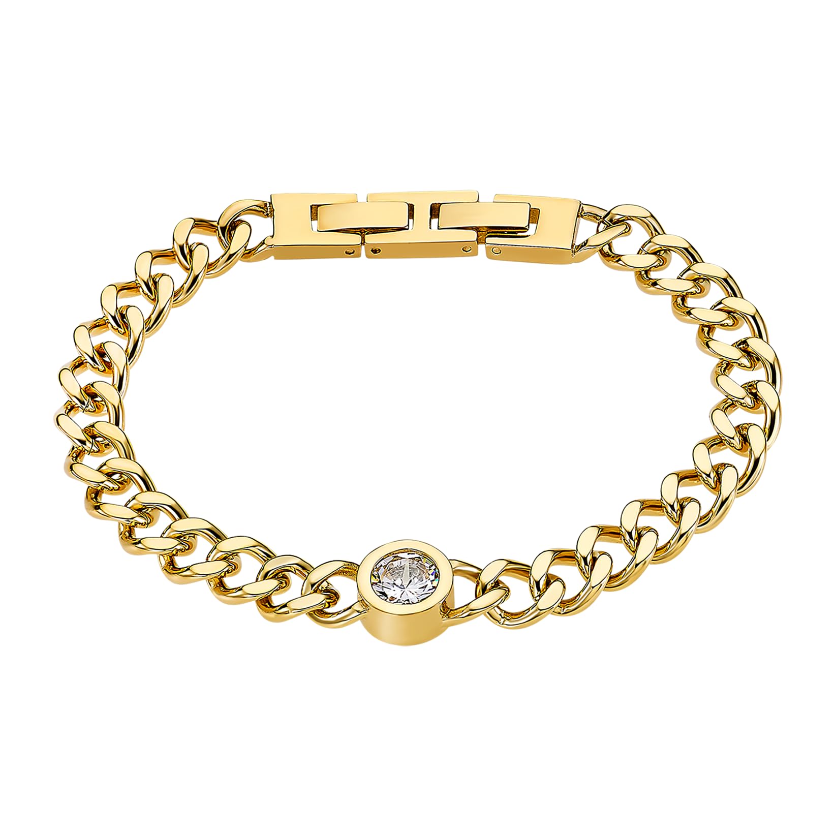 LOTUS STYLE LOTUS STYLE Pulsera Acero Inoxidable Mujer LS2333-2/2 - Sofisticado Brazalete con Pulido y Acabado Refinado 20,5 cm - Ideal para Regalo de Cumpleaños - Aniversario - Ocasiones Especiales