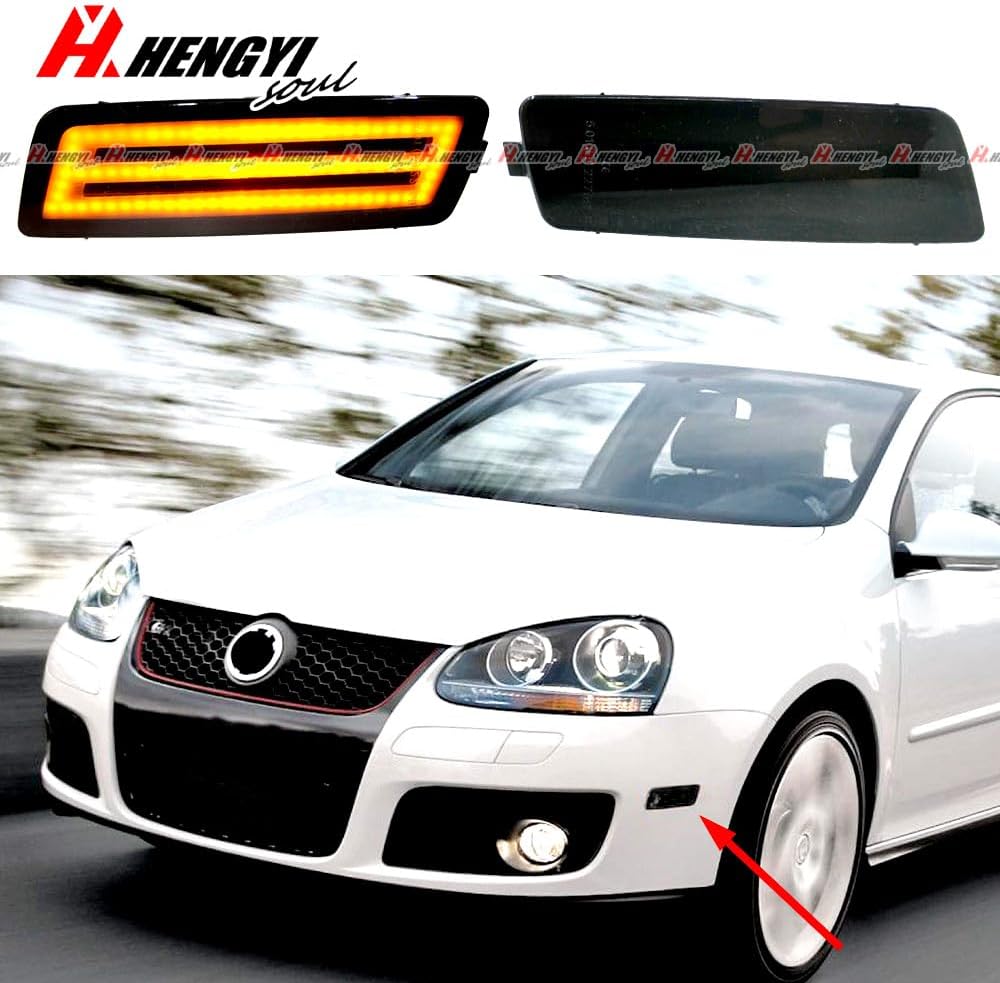 Side Maker Parking Lights,2Pcs Front Fender Flares Side Maker Parking Lights for Volkswagen 2006-2009 MK5 Golf/GTI Rabbit, 2005-2010 Jetta, 2008 R32