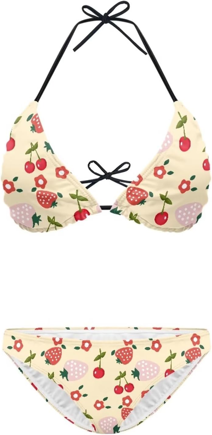 Flashideas Bikini Sets for Women Two Piece Swimsuit Bathing Suits String Triangle Bikini Sets Sexy Swimwear Halter