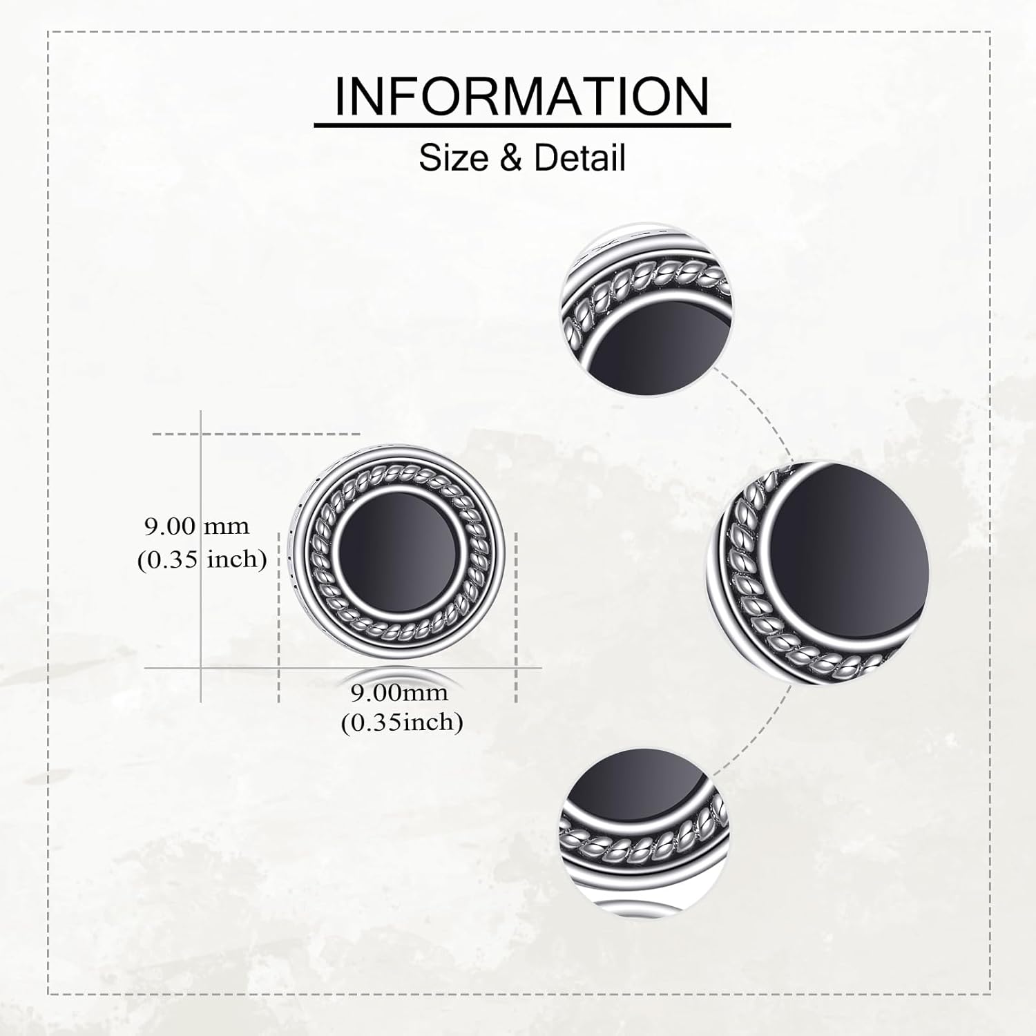 Viking Runes Stud Earrings for Men Sterling Silver Black Onyx Earrings Viking Jewelry Gifts - Image 4