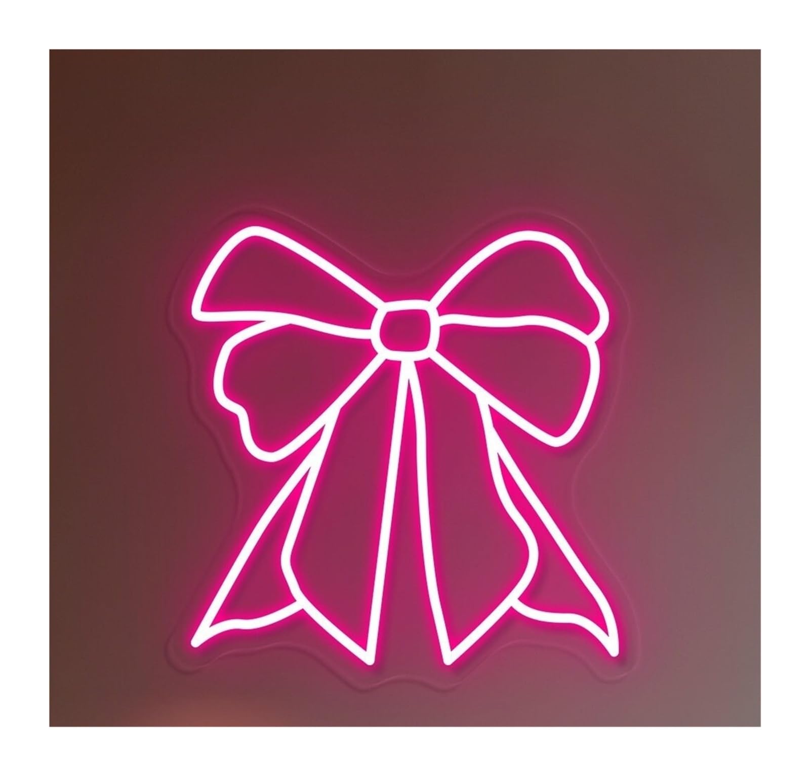 RONGCH Hanging Art Signs Pink Bow Neon Sign Girl's Room Decor Gameroom Bedroom Bar Livingroom Birthday Party Wall Decoration 40cm