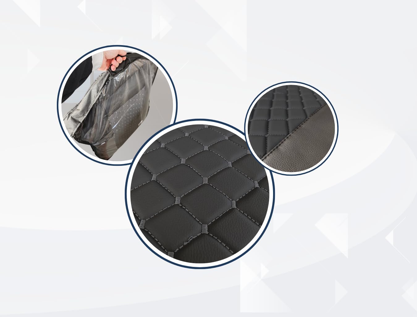 Générique 2 x Housse de Siège sur Mesure en Similicuir Noir Couvre-Siège 1+1 Ceinture Incorporée Cuir PU Rembourré Premium Luxe pour Camion Poids Lourd Compatible avec Mercedes Actros MP4 2015-2021