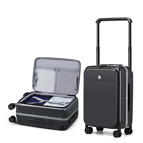 Hanke Top Opening Carry On Luggage, 20 Inch All-PC Aluminum Frame Wide Handle Luggage, Hard Shell Trunk Suitcase with Sp