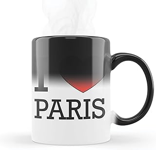 Magiczny MUG który zmienia kolor wrażliwy na ciepło - termoczuły - ceramiczny wzór I love paris